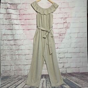 UNIVERSAL THREAD Beige Off the Shoulder Jumpsuit